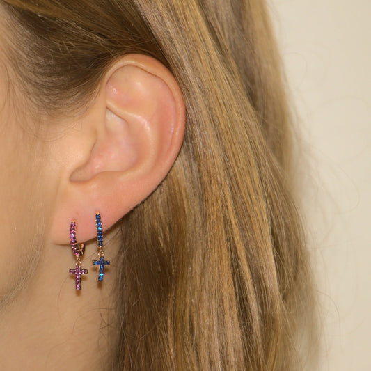 Earring Earrings with Cross Inbeetween Jewellery