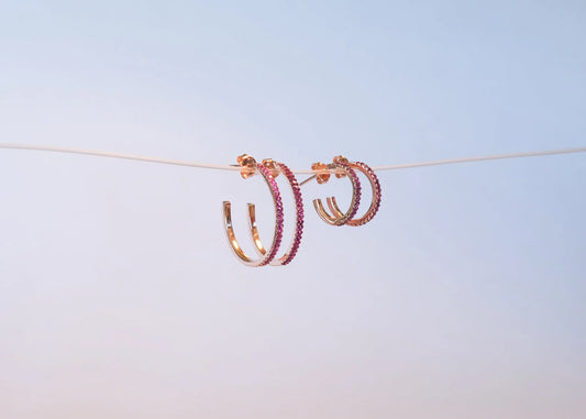 Earring Pink Hoops Inbeetween Jewellery